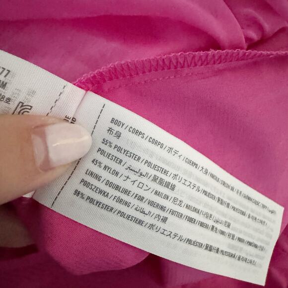 ABERCROMBIE Organza Tiered Strapless Mini Dress Pink Large Tall - Picture 7 of 7